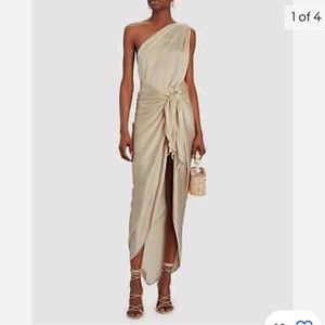 Baobab Marea one shoulder dress. Caramel color.
